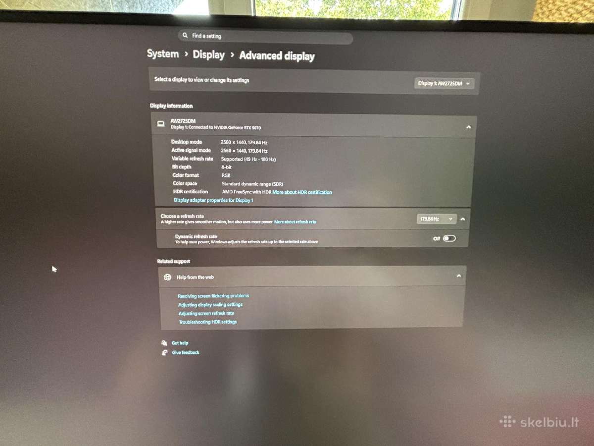 Dell monitorius – 27 Qhd, 180 Hz, Ips, 1 ms - nuotraukos Nr. 3