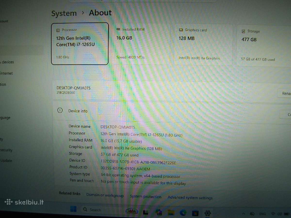 Lenovo x13 gen3,i7-1265u,16,512 - nuotraukos Nr. 5