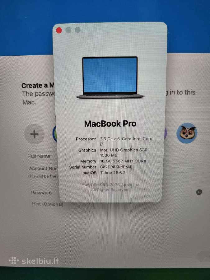 MacBook Pro 16", 2019, A2141, 16gb, 512gb - nuotraukos Nr. 8