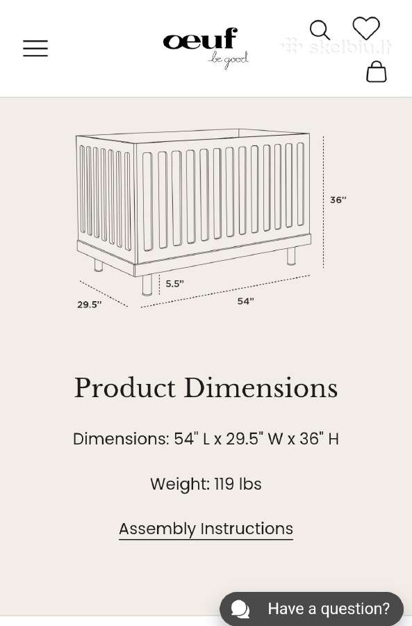 Oeuf Nyc Classic vaikų lovytė su Conversion kit - nuotraukos Nr. 22