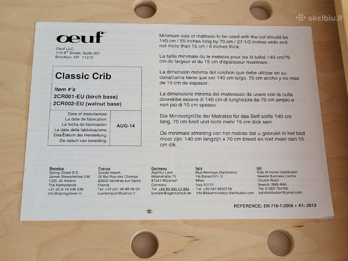 Oeuf Nyc Classic vaikų lovytė su Conversion kit - nuotraukos Nr. 7