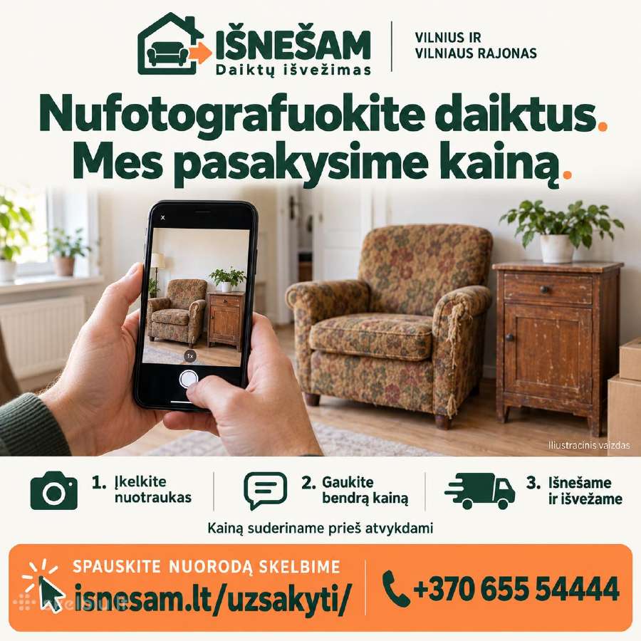 Baldų išnešimas ir išvežimas Vilniuje – nuo 50 € - nuotraukos Nr. 2