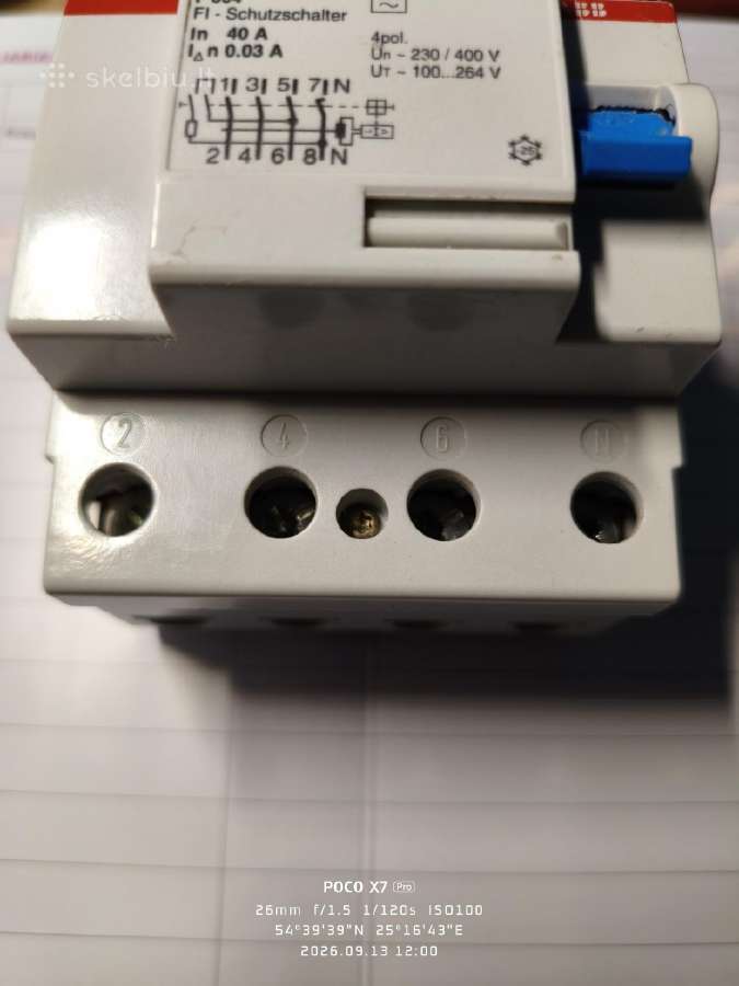 Abb F364 4p 40a 30ma (0.03a) nuotėkio relė (Rcd / - nuotraukos Nr. 3