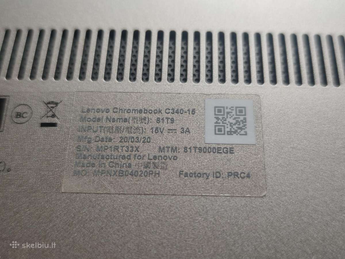 Nešiojamas kompiuteris Lenovo Chromebook c340-15 - nuotraukos Nr. 3