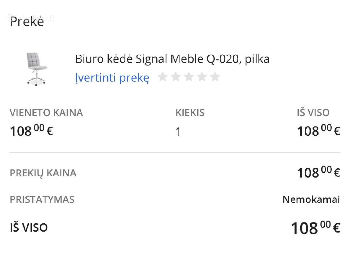 Parduodu biuro kėdė Signal Meble Q-020, pilka - nuotraukos Nr. 4