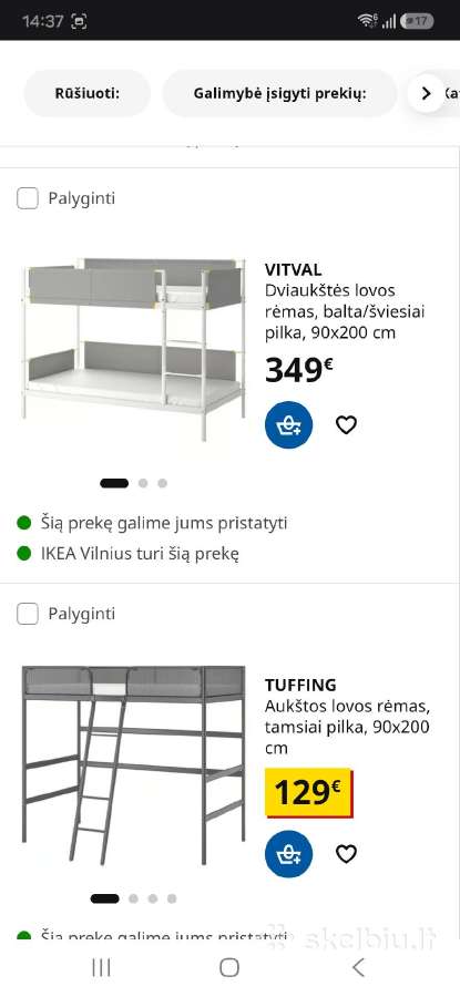 Vitval ikea dviaukštė lova - nuotraukos Nr. 8