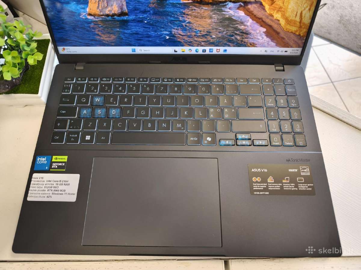 Asus V16 Rtx5060 / Intel I5 210h / 512gb SSD - nuotraukos Nr. 3