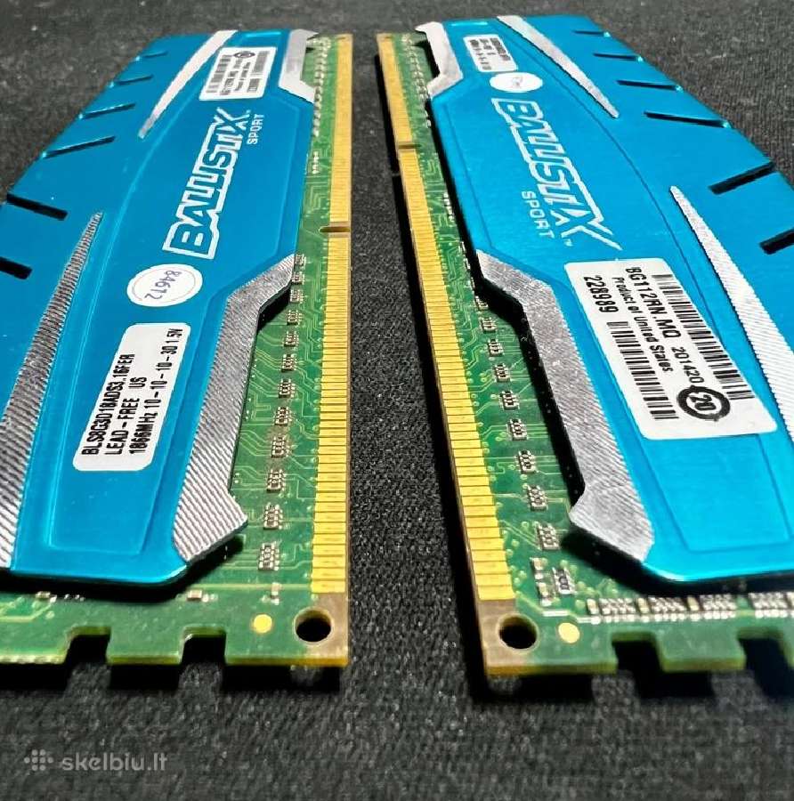 Crucial Ballistix 16gb (2x8gb) Ddr3 RAM - nuotraukos Nr. 2