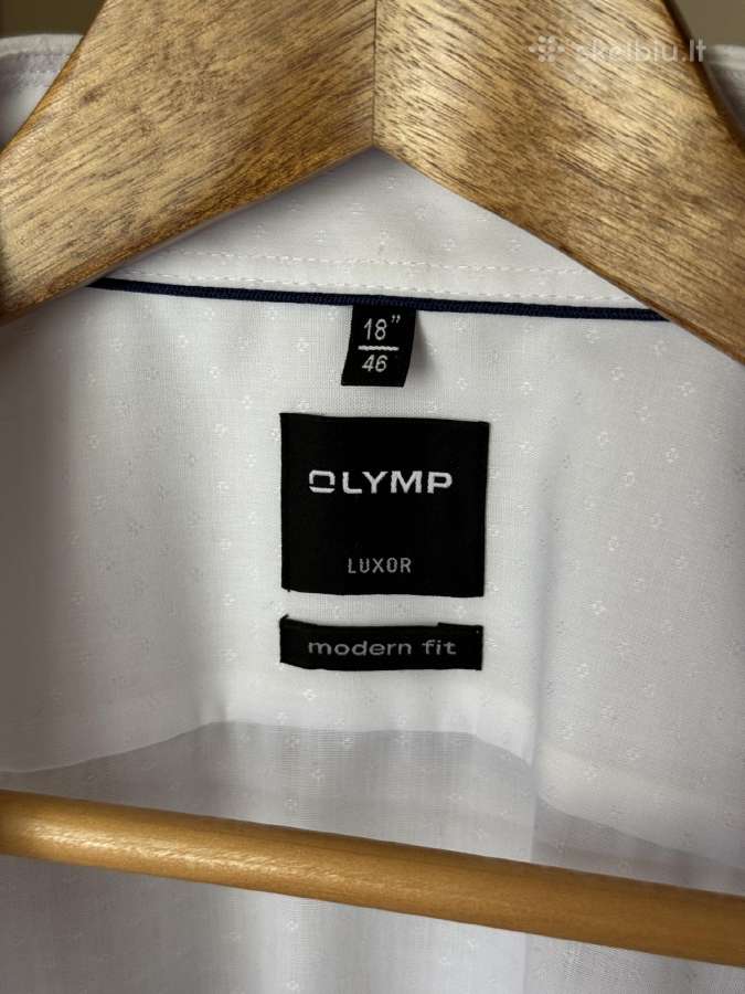 Olymp vyriški balti marškiniai - nuotraukos Nr. 8