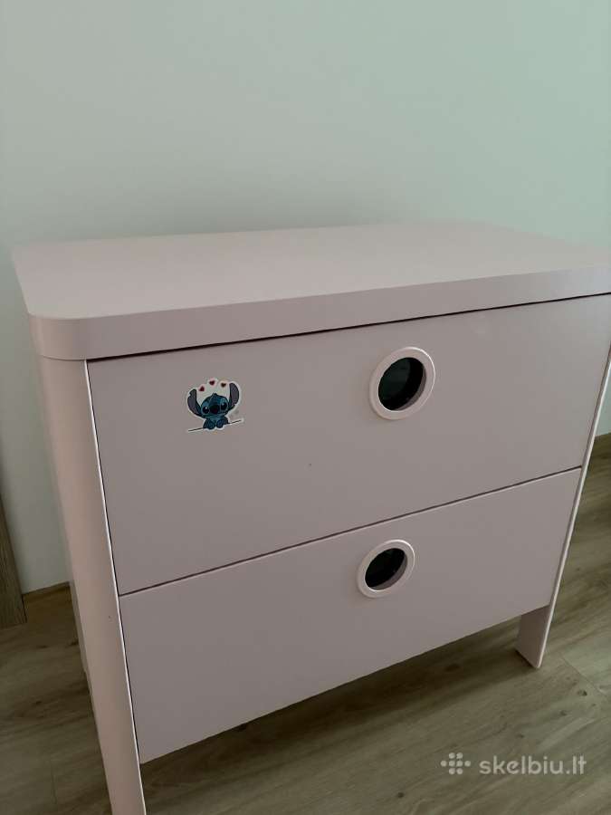 Ikea vaikiška rožinė spinta ir komoda - nuotraukos Nr. 3