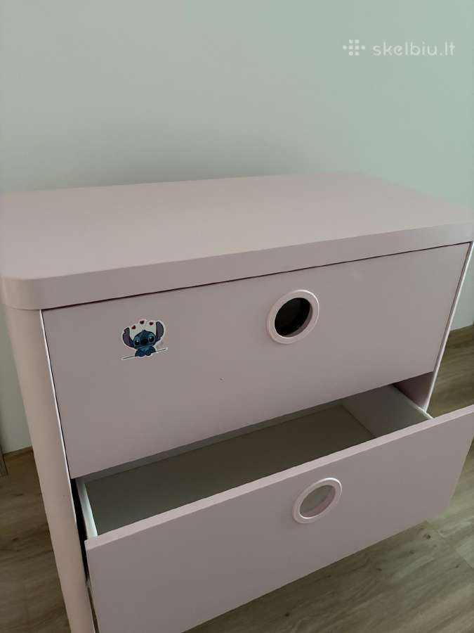 Ikea vaikiška rožinė spinta ir komoda - nuotraukos Nr. 4