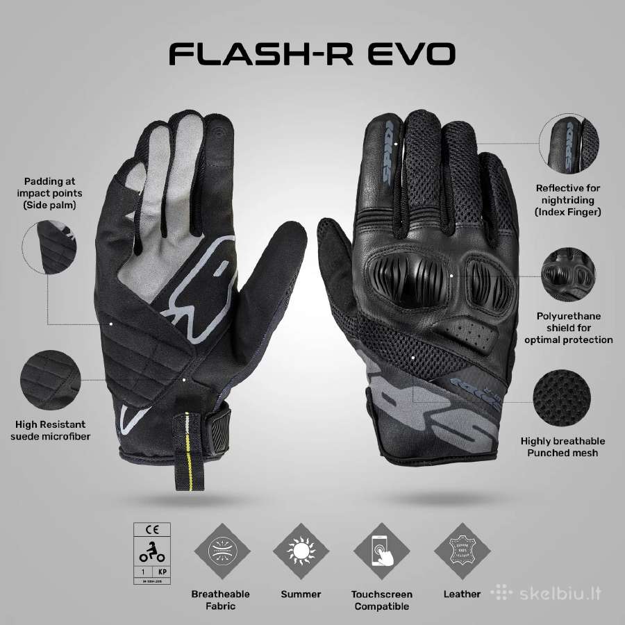 Sportinės pirštinės Spidi Flash-r EVO - nuotraukos Nr. 2