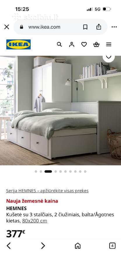 Tvarkinga Hemnes lova is Ikea - nuotraukos Nr. 3