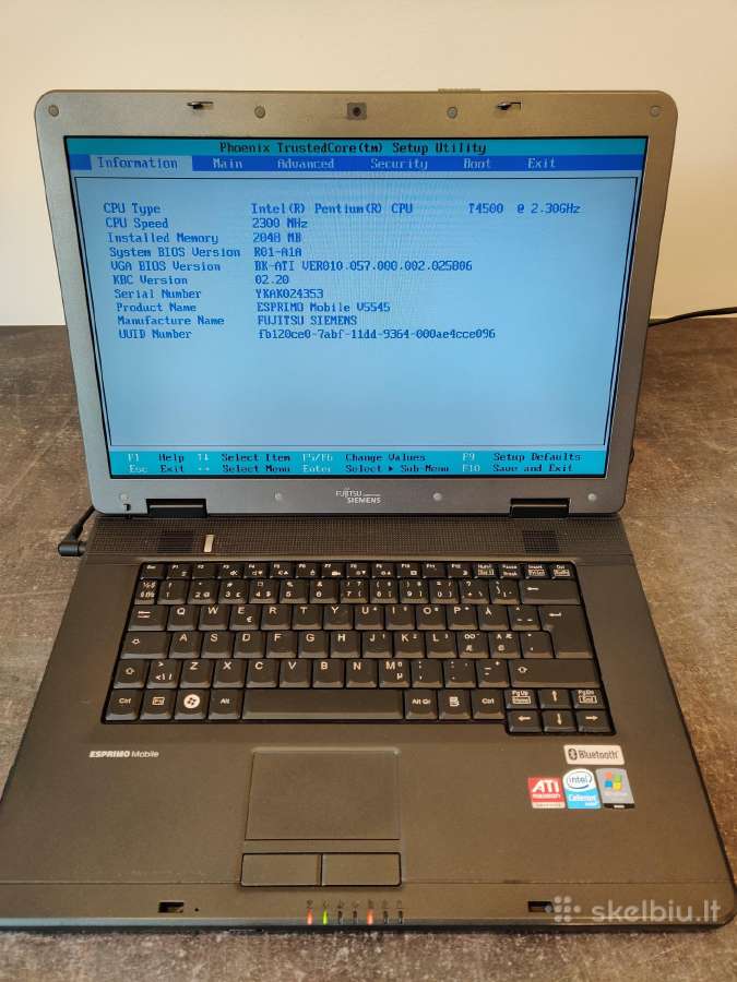 Fujitsu Siemens Esprimo Mobile V5545 - nuotraukos Nr. 2
