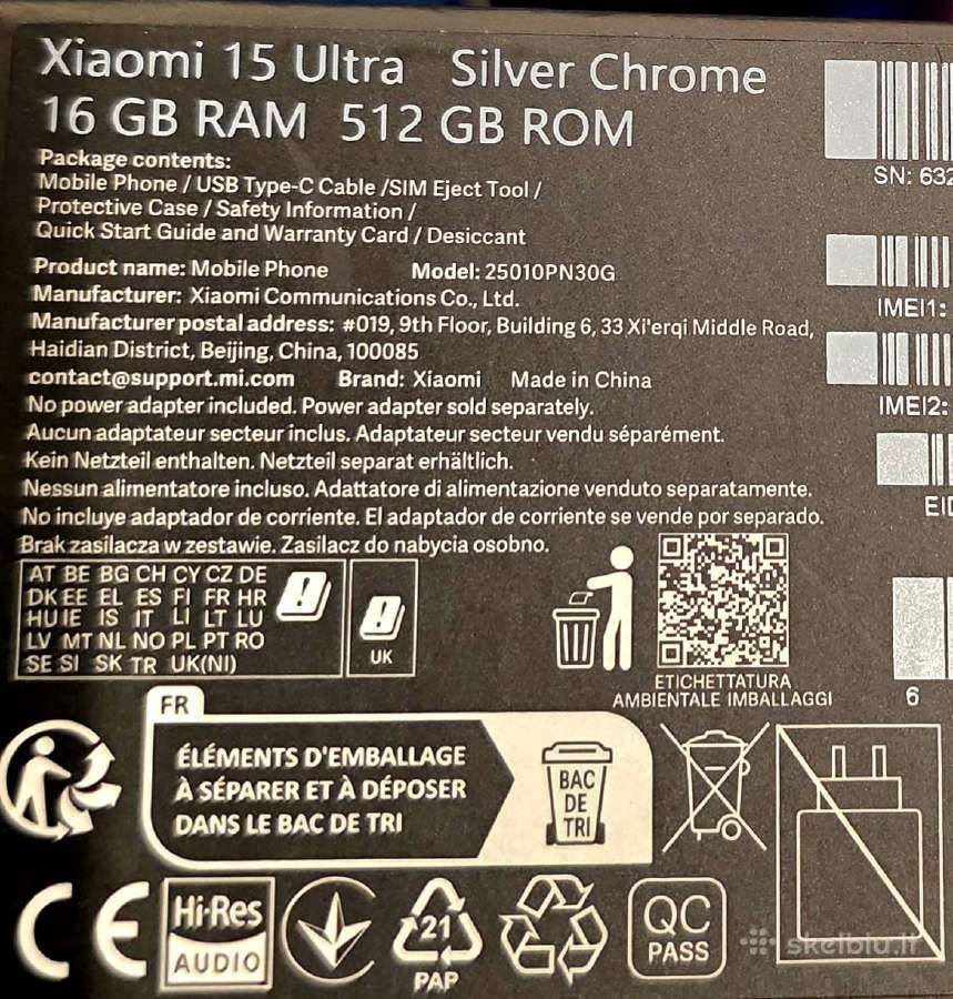 Xiaomi 15 Ultra Silver Chrome - nuotraukos Nr. 4