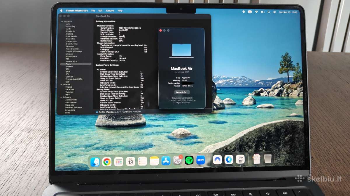 MacBook Air M4, 16 / 256, 100% Bat, 70 ciklai - nuotraukos Nr. 5