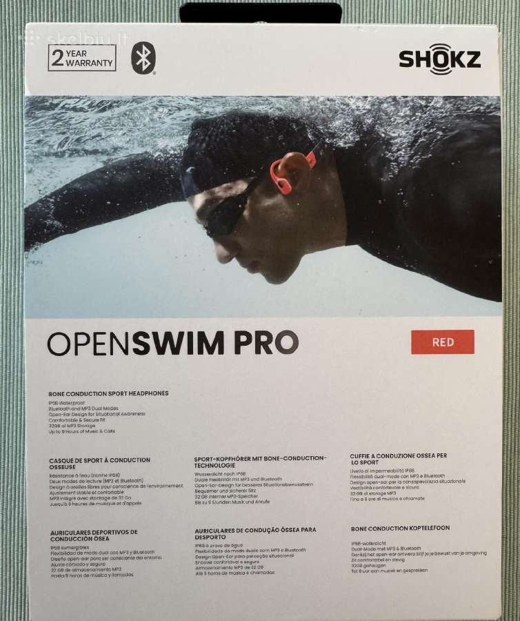 Shokz Openswim Pro kaulų laidumo ausinės plaukimui - nuotraukos Nr. 6