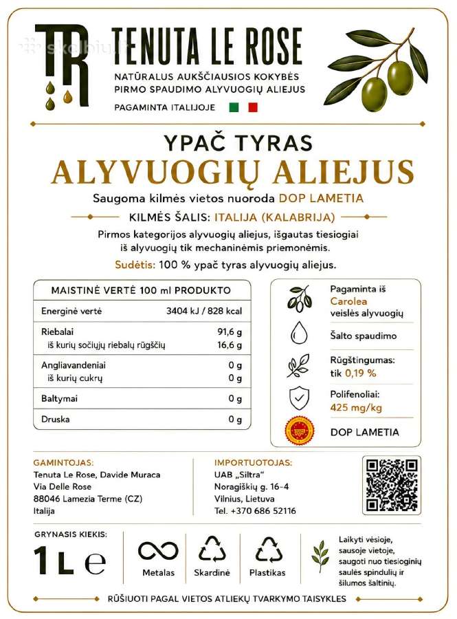 Itališkas Extra Virgin Alyvuogių Aliejus - nuotraukos Nr. 2