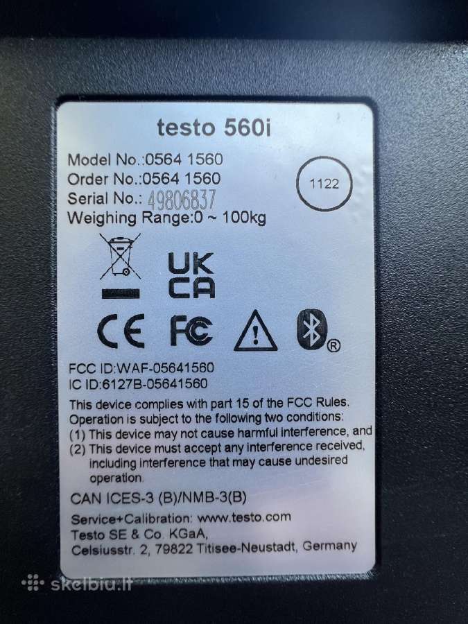 Testo 560i šaltnešio svarstyklės - nuotraukos Nr. 3
