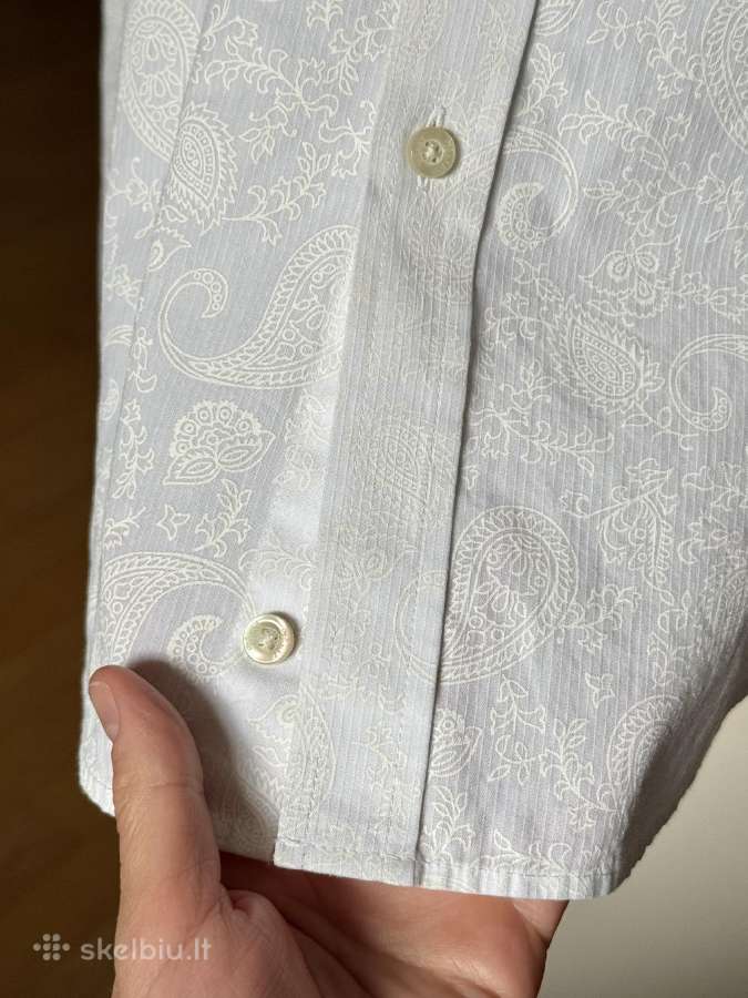 Venti balti marškiniai su ornamentais 44 dydis - nuotraukos Nr. 4