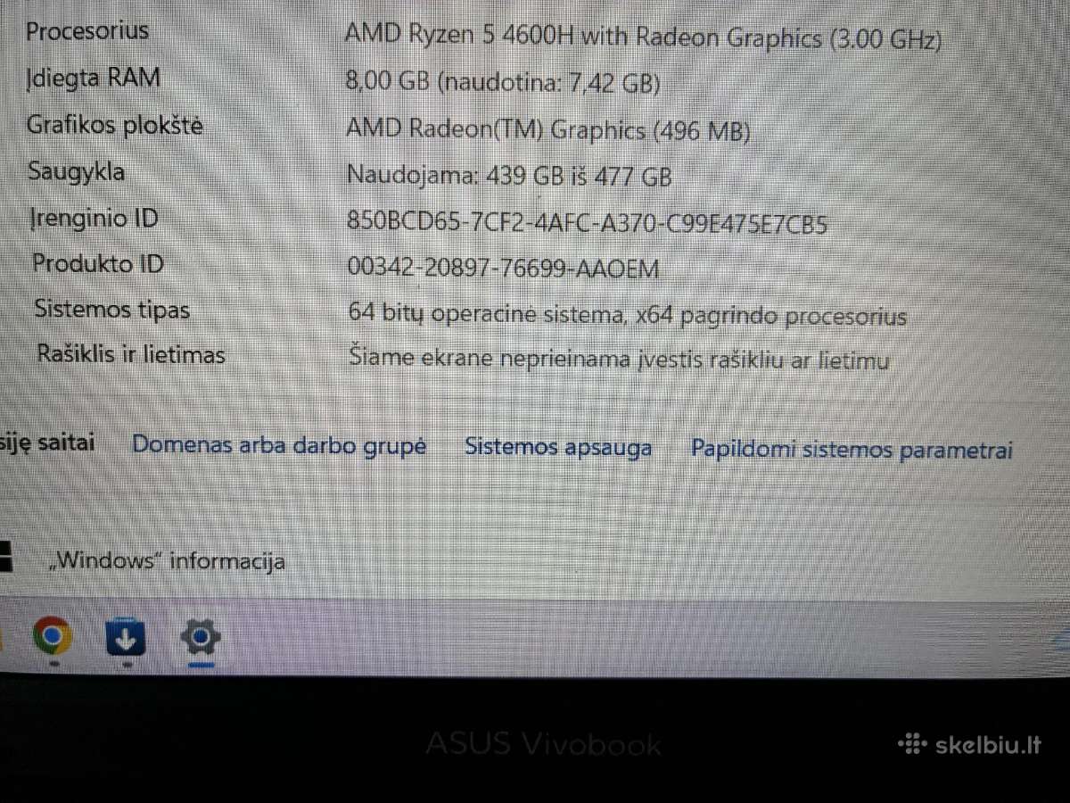 Asus Vivobook 15 M1502i / 512gb / 8gb RAM - nuotraukos Nr. 11