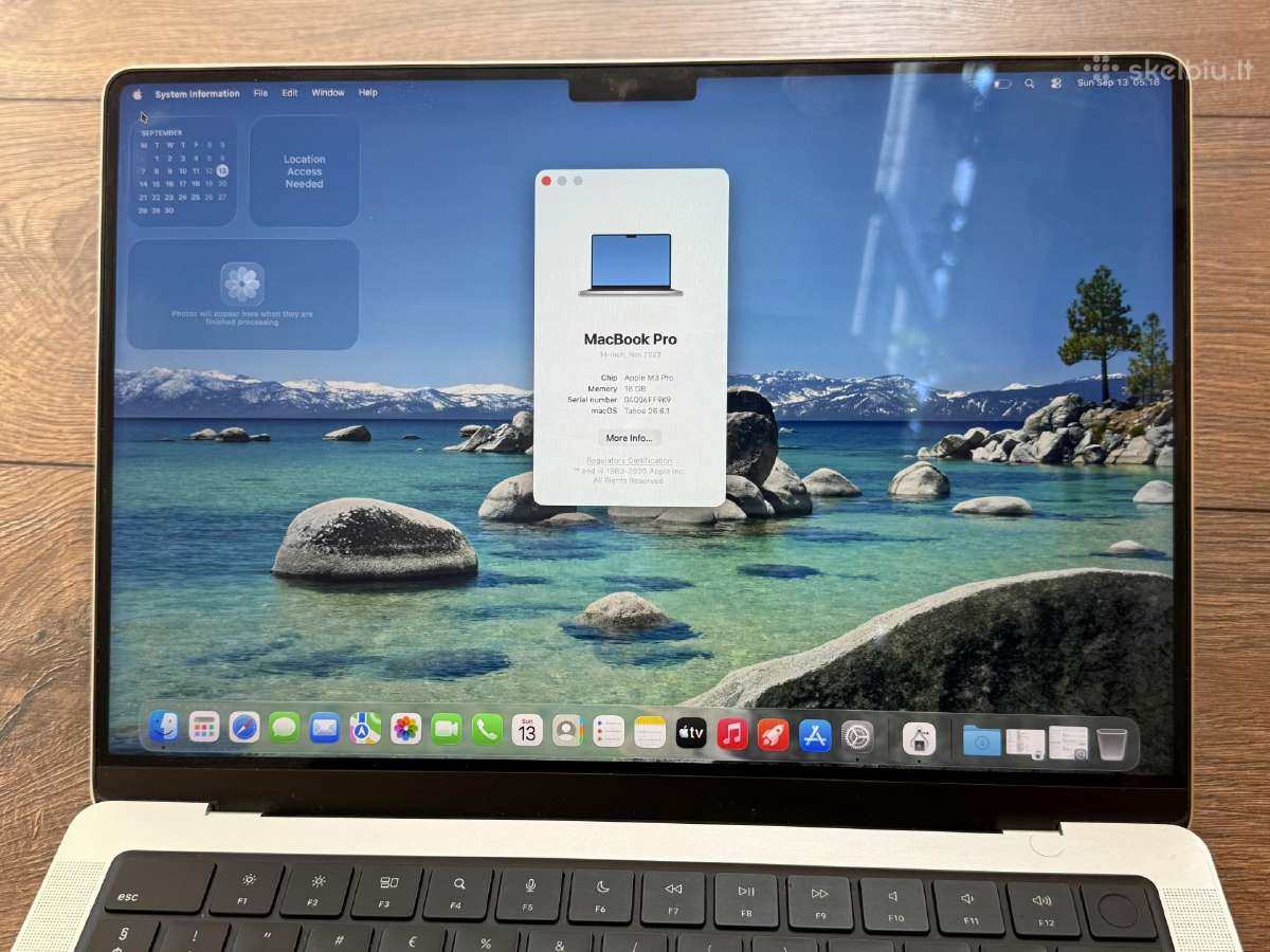 MacBook Pro 14 M3 Pro 18/512gb BH:99% - nuotraukos Nr. 5