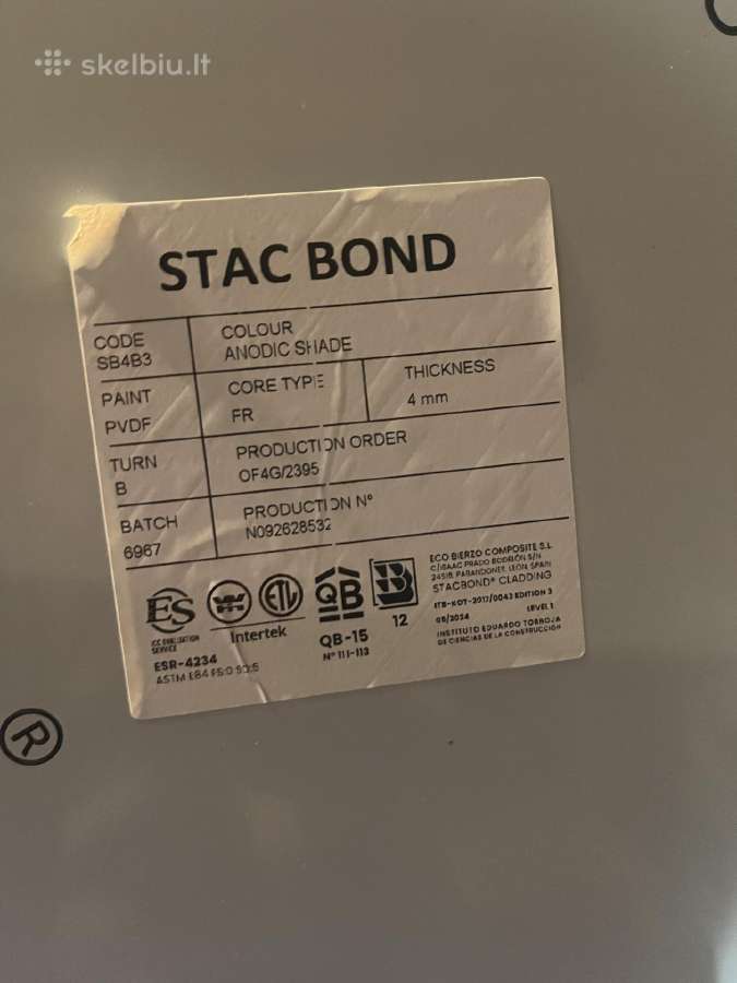 Aliuminio kompozicinės plokštės Stacbond Fr(7vnt) - nuotraukos Nr. 3