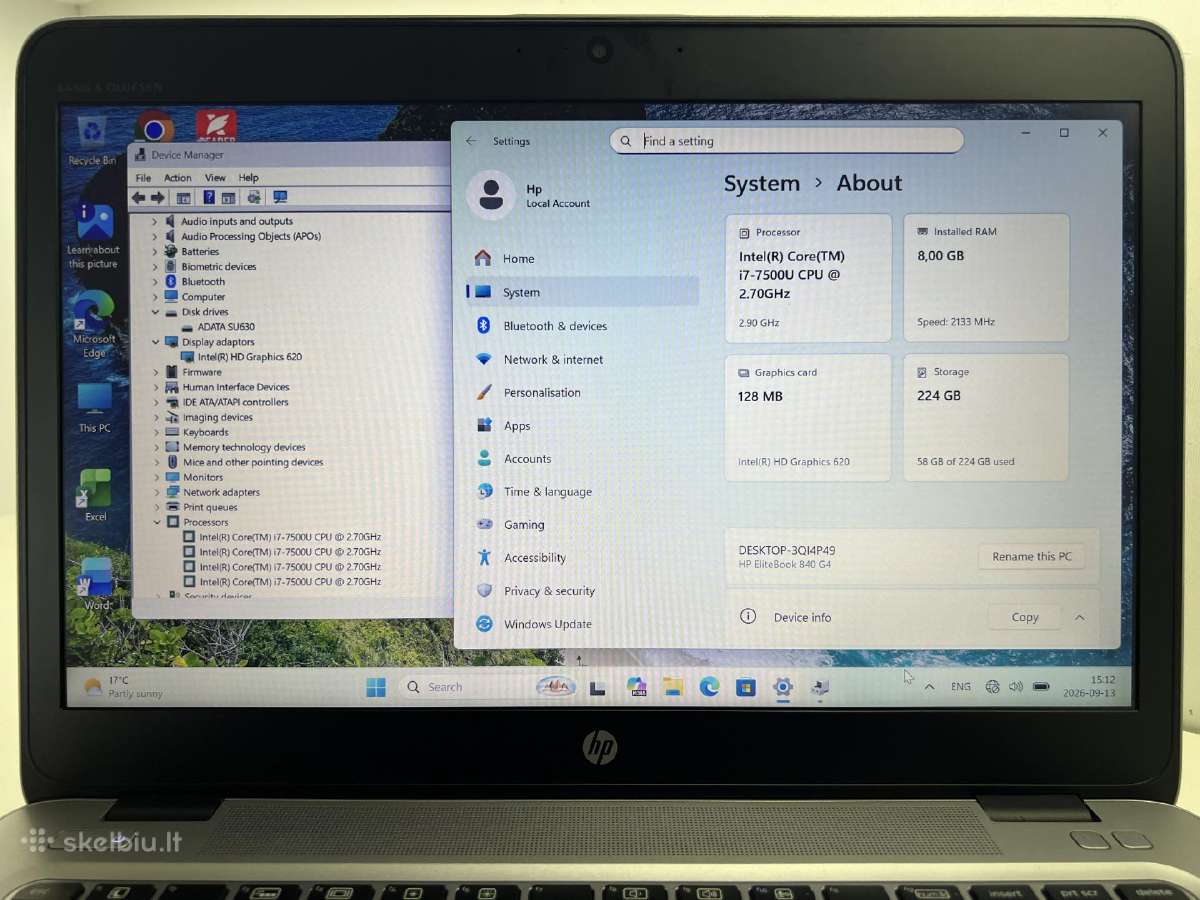 Hp elitebook 840 g4 - nuotraukos Nr. 2
