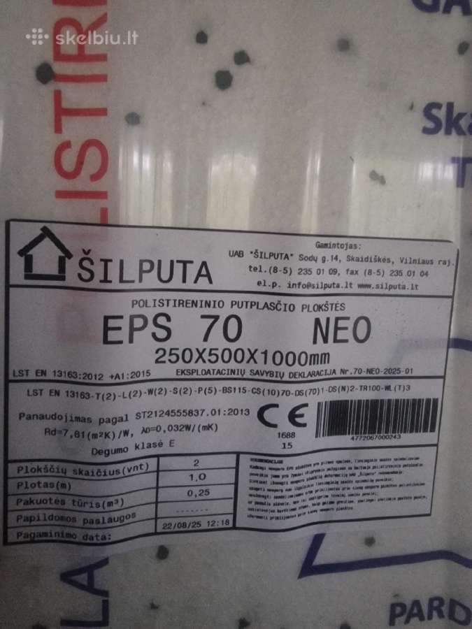 Parduodu putplasti Eps70, 250x500x1000mm, - nuotraukos Nr. 2