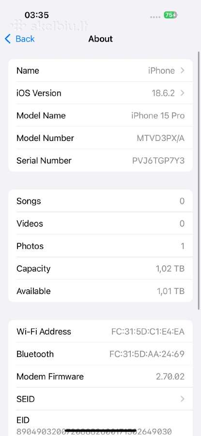 Parduodamas Apple iPhone 15 Pro 1 TB – Natural Tit - nuotraukos Nr. 6
