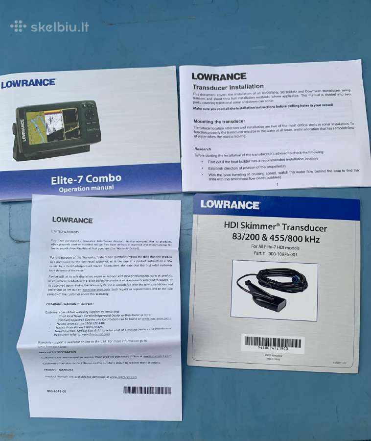 Parduodu echolota Lowrance Elite-7hdi - nuotraukos Nr. 2