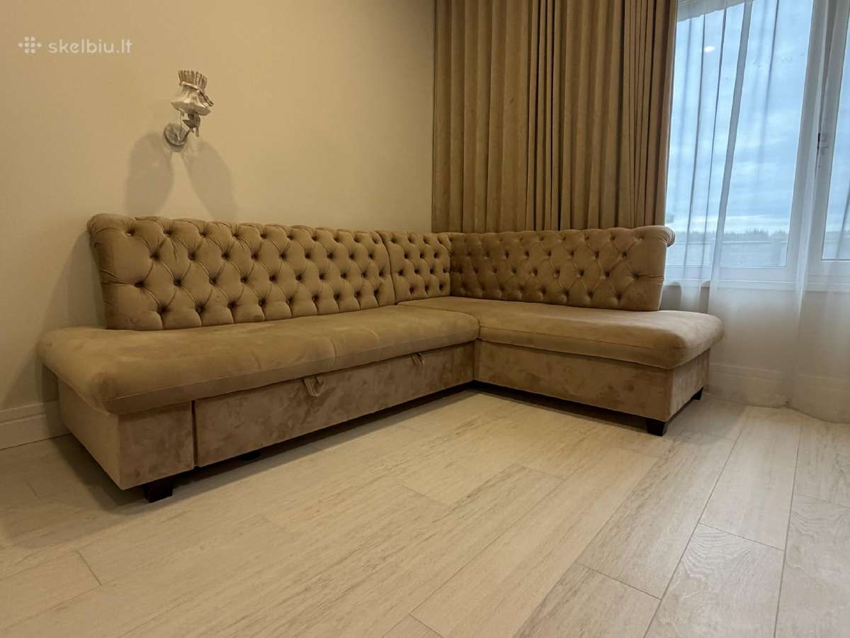 Parduodama elegantiška L formos išskleidžiama sofa - nuotraukos Nr. 2