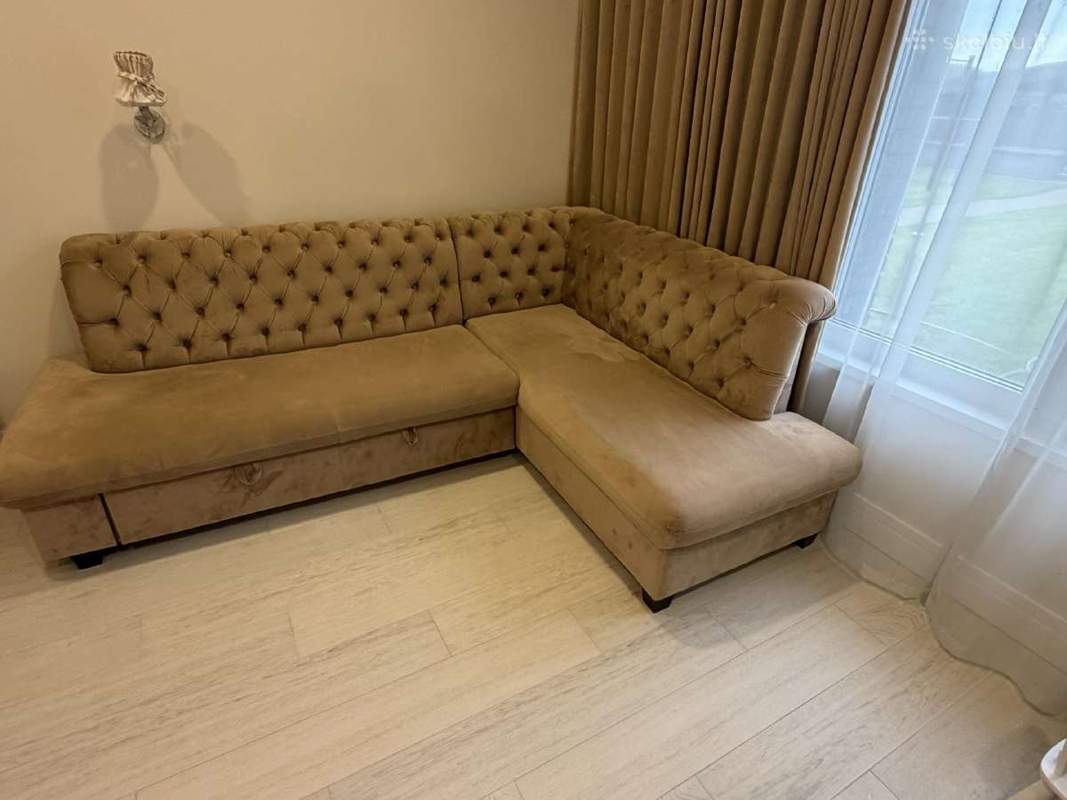 Parduodama elegantiška L formos išskleidžiama sofa - nuotraukos Nr. 3