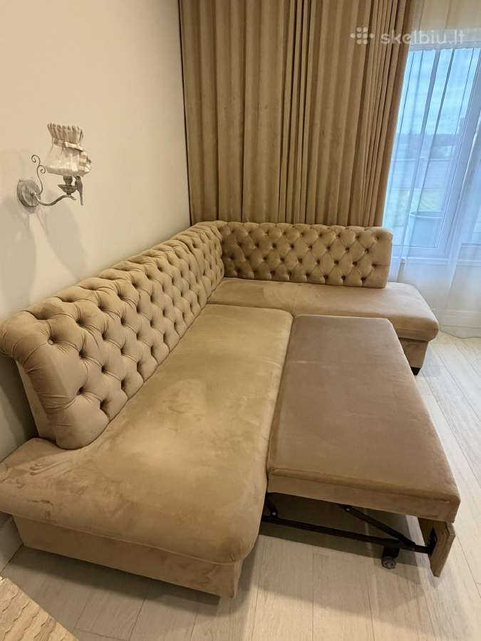 Parduodama elegantiška L formos išskleidžiama sofa - nuotraukos Nr. 4