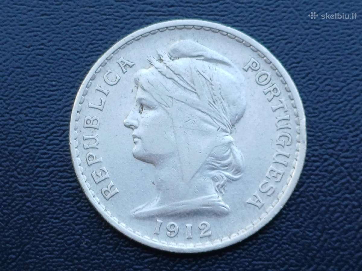 50 centavų 1912m. Portugalija sidabras - nuotraukos Nr. 2