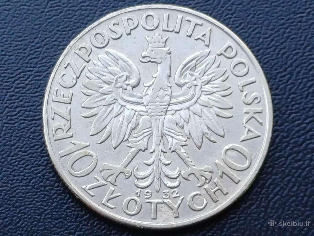 10 zlotų 1932m. Lenkija sidabras - nuotraukos Nr. 2