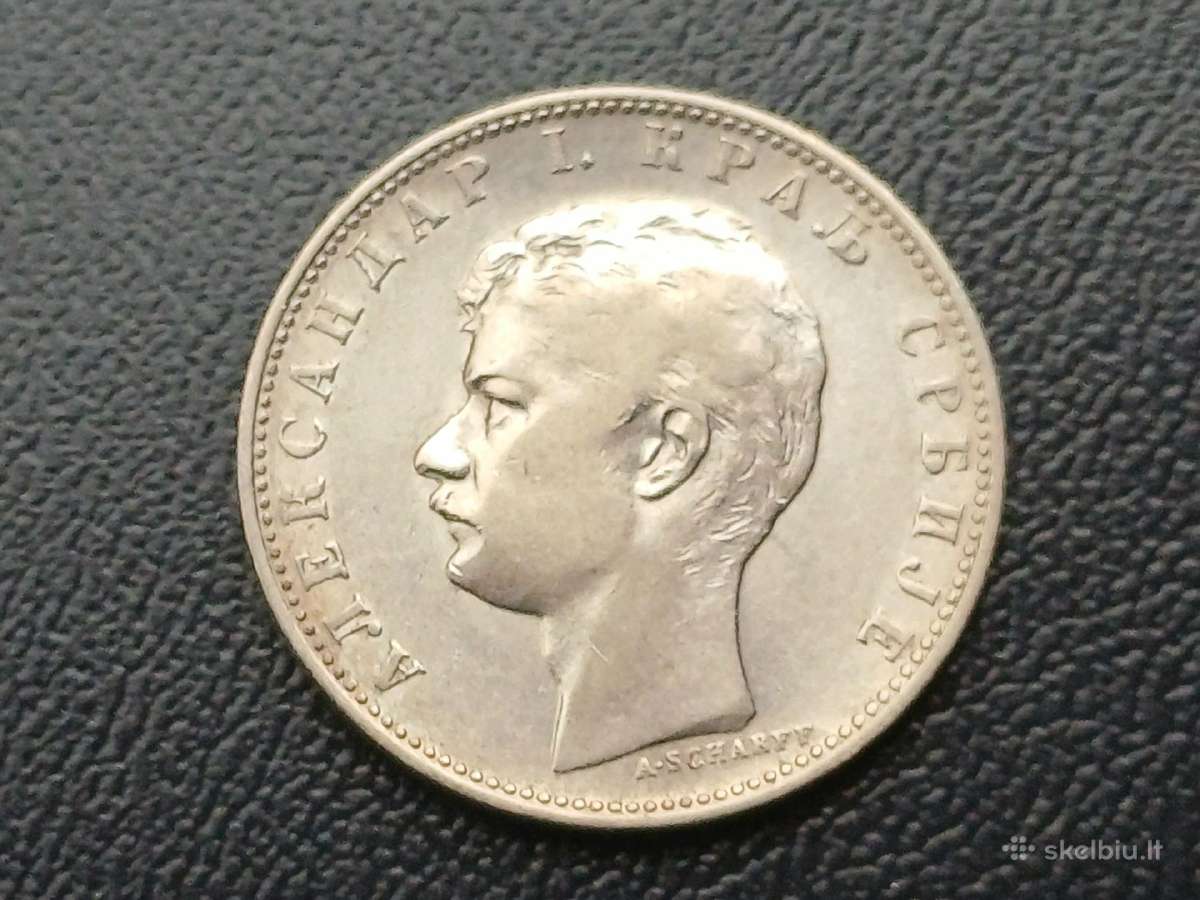 1 dinaras 1897m. Serbija sidabras - nuotraukos Nr. 2
