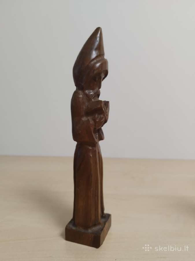 Medinė vienuolio skulptūrėlė - nuotraukos Nr. 4