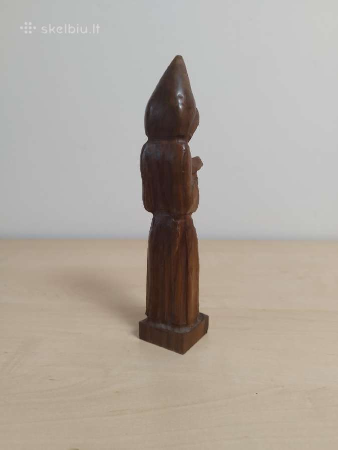 Medinė vienuolio skulptūrėlė - nuotraukos Nr. 8