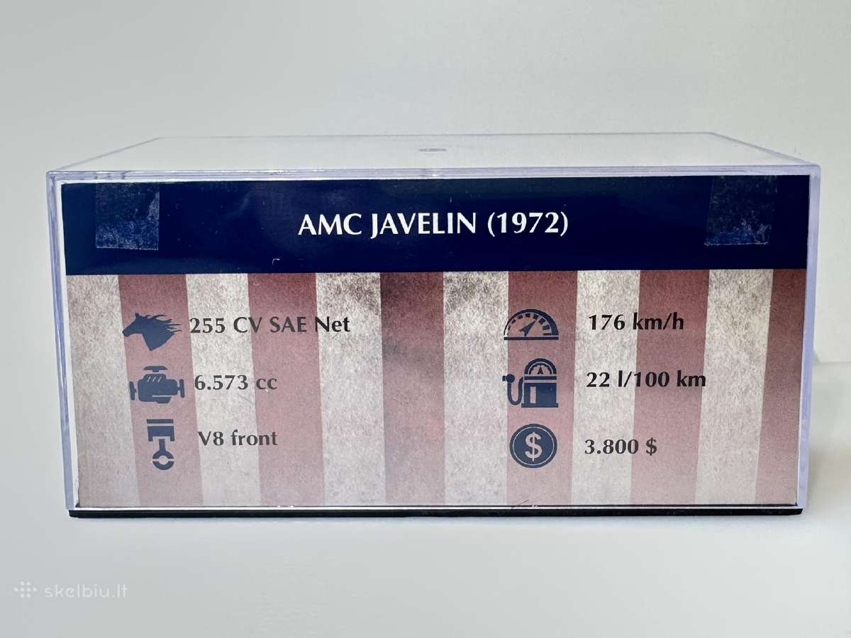 Amc Javelin 1972 oranžinė/auksinė 1:43 IXO Edic - nuotraukos Nr. 7