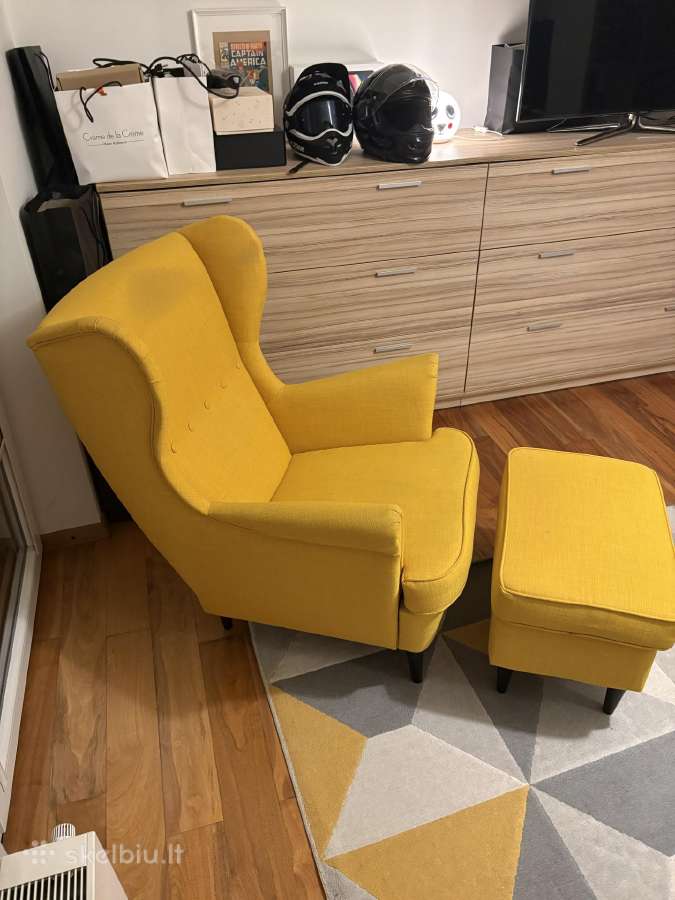 Ikea Strandmon Fotelis su pufu - nuotraukos Nr. 3