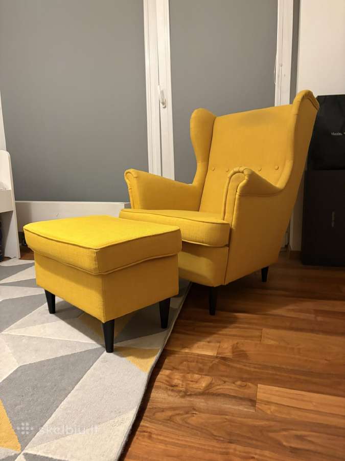 Ikea Strandmon Fotelis su pufu - nuotraukos Nr. 4