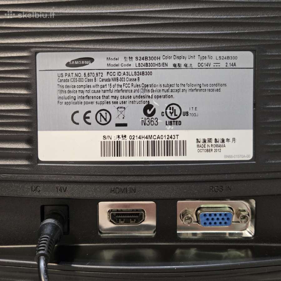 Monitorius 24" Samsung Syncmaster S24b300h - nuotraukos Nr. 4