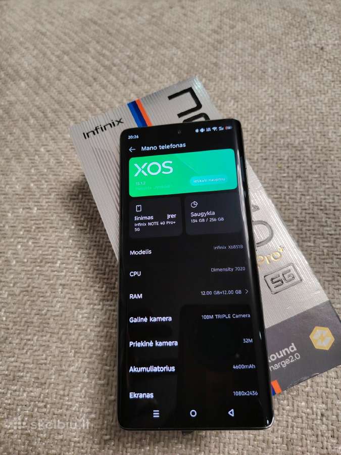 Tik šiandien 100€ Infinix Note 40 Pro+ 5G 256gb - nuotraukos Nr. 7