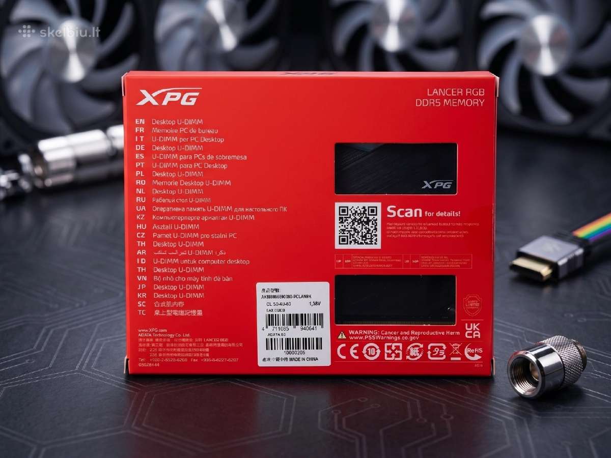 Adata Xpg Lancer Rgb Ddr5 6000mhz 2x32gb 64gb Cl30 - nuotraukos Nr. 2