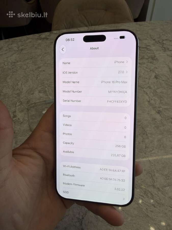iPhone 16 pro max, 256gb 95% - nuotraukos Nr. 5