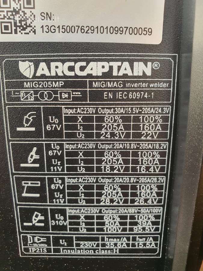 Parduodu suvirinimo aparatą Arccaptain 205mp 9in1 - nuotraukos Nr. 4