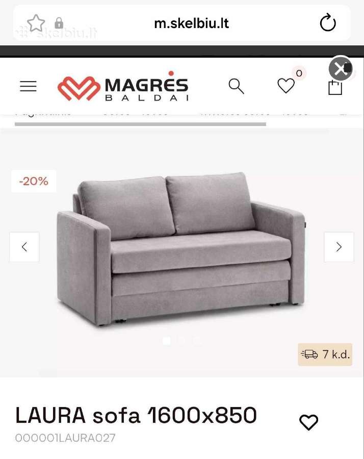 Sofa Laura - su miegojimo funkcija tik 500 eur - nuotraukos Nr. 9
