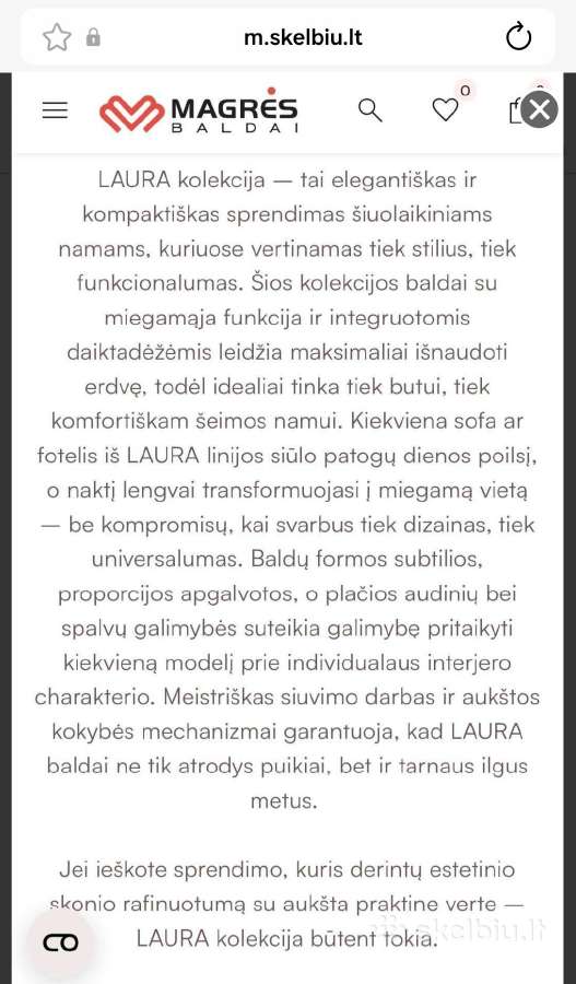 Sofa Laura - su miegojimo funkcija tik 500 eur - nuotraukos Nr. 11