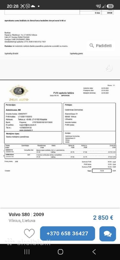 Volvo s80 D5 2.4 120kw - nuotraukos Nr. 23